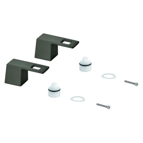 Griffpaar 48321 für Eurocube Mark. blau/rot hard graphite gebürstet (1/2)