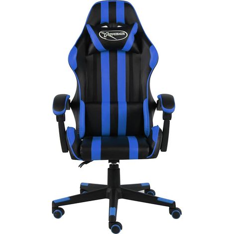 Maison Exclusive - Gaming-Stuhl Schwarz und Blau Kunstleder (1/5)