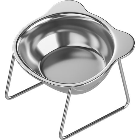 Erhöhte Katzennäpfe - 13 cm Edelstahl, 15° geneigter Napf, Anti-Erbrechen, geeignet für Schnurrhaare und Rücken, spülmaschinenfest für Hunde und Katzen.