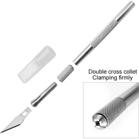Ensemble Scalpel, Precision Cutter Scalpel avec 10 lames, Couteau pour Loisirs Créatifs, Cutter de précisioncouteau artisanal pour l'artisanat Découpe de Travail d'art Bricolage Sculpture (1/4)
