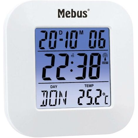 Mebus 51511 radiopiloté(e) Réveil blanc