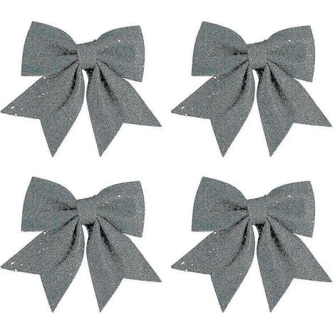 Lot De 4 Nœuds Décoratifs Pour Sapin De Noël, Ornements Nœuds Papillon, Boules À Suspendre Pour Fête De Noël (1/2)