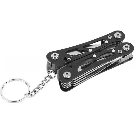 Pince multifonction pliante d'extérieur en acier inoxydable, mini pince multifonction pour réparations domestiques (noire) (1/5)