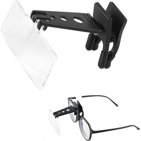 Clip On Magnifying Glass, Magnifying Glass Lenses, Clip On Magnifier, Plastic Case with 1.5 x 2.5 x 3.5 x Clip On Glasses, Hands Free Magnifier Reading Glasses Clip Flip (1/5)