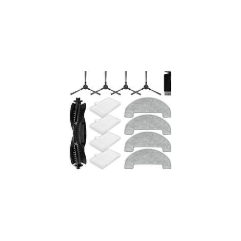 Kompatibles Zubehör für Ultenic D10 / T10 Lite / T20 Pro, Proscenic Q8 Max, Mova E20 Plus und MONSGA MS1 MAX: 1 Hauptbürste, 4 Seitenbürsten, 4 Filter, 4 Reinigungstücher