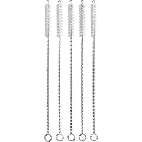 Set mit 5 lebensmittelechten Edelstahl-Reinigungsbürsten für Strohhalme (1/3)