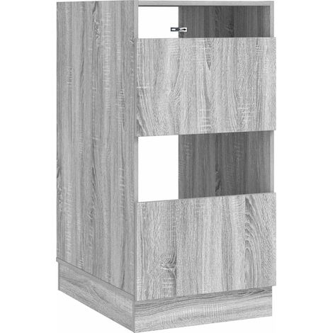 Wäscheschrank mit Speicher mit Tür Graues Sonoma Holzwerkstoff vidaXL