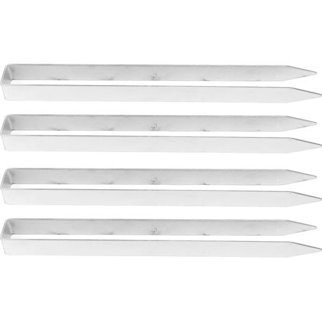4 piquets en forme de U robustes en acier inoxydable, piquets de sol en forme d'arche de rose pour barrière contre les mauvaises herbes, tube d'irrigation en tissu, clôture de maintien (1/5)