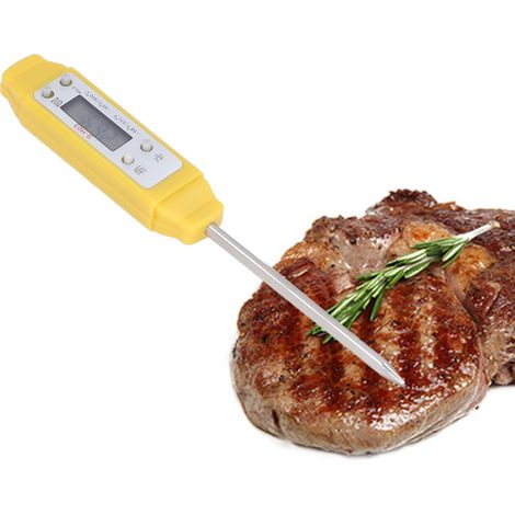 Thermomètre alimentaire numérique à étalonnage automatique, format stylo, haute précision, thermomètre électronique de poche, jaune (1/5)