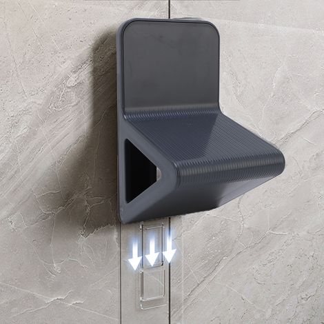 Juego de 2 reposapiés para ducha para afeitarse las piernas, no requiere taladrar, montaje triangular antideslizante en la pared, color gris. (1/5)