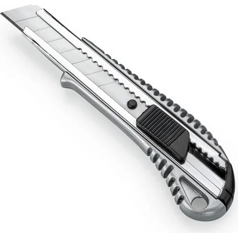 Dahle 10885 Couteau professionnel avec lame de 18 mm - Corps en métal - Mécanisme de verrouillage automatique - Guide en métal (1/3)