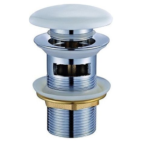 Piletta scarico tappo in porcelana sistema Click Clack con troppo pieno KP130 kamalu