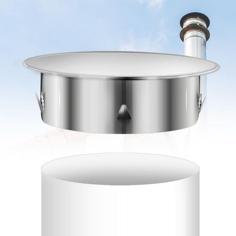 Bouchon de cheminée perforé 150 mm Bouchon de tuyau de poêle en acier inoxydable Diamètre 145 mm Profondeur 45 mm (1/5)