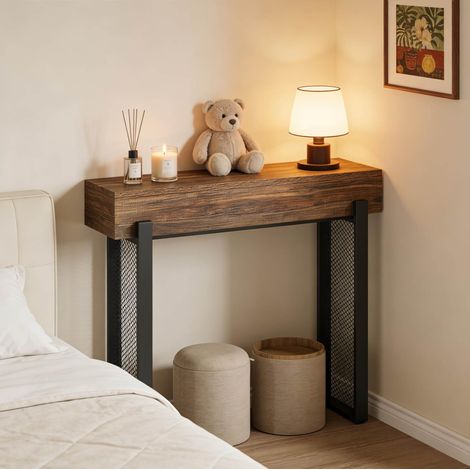Industrieller Konsolentisch mit Stauraum 105 x 30 x 80 cm, Holz und Metall OKMYHOME (1/5)