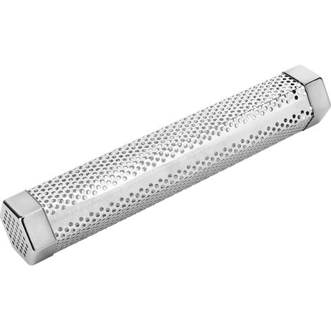 Tube fumoir de 30 cm en acier inoxydable pour granulés de bois, avec brosse et crochet. (1/5)