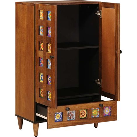 Haut Armoire Noyer 60 x 33,5 x 100 cm Bois de mangue massif