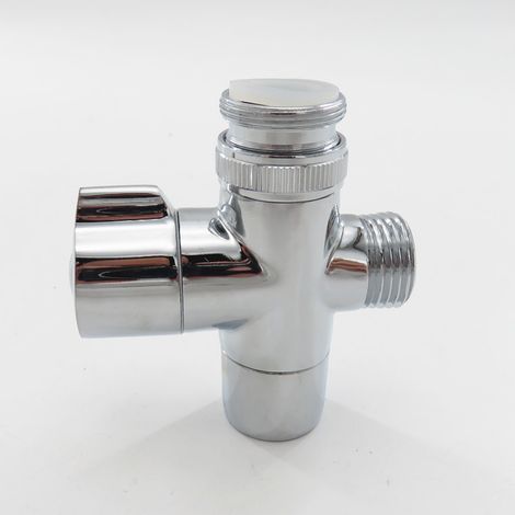 Raccord en T pour robinet de lavabo, adaptateur pour tuyau d'arrivée d'eau de lave-linge entièrement automatique, vanne de distribution d'eau (une entrée, deux sorties) (1/5)