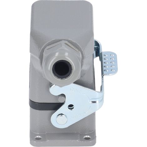 Connecteur industriel étanche rectangulaire en alliage d'aluminium, 16A 500V, HDCHE0061, presse-étoupe PG13.5, robuste pour applications exigeantes. (1/5)
