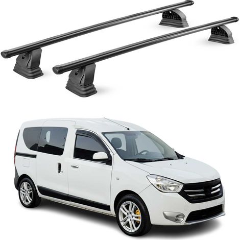 OMAC Barres de toit transversales en acier pour Dacia Dokker 2012-2021 – TÜV / DIN 75302:2019 – Antivol inclus – Rainure en T (accessoires) – Charge max 75 kg – 2 barres – Noir (1/5)