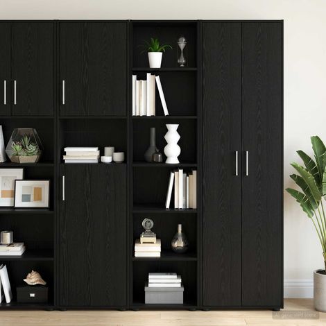 vidaXL Buffet Chêne noir 45 x 41 x 185 cm Bois d'ingénierie (1/5)