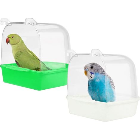 Baignoire pour Oiseaux Baignoire Bird Bain D'oiseau Cage Baignoire Oiseaux Baignoire Suspendue avec Crochets Fournitures de Cage à Oiseaux pour Oiseaux Canaries Budgies et Perroquet (1/5)