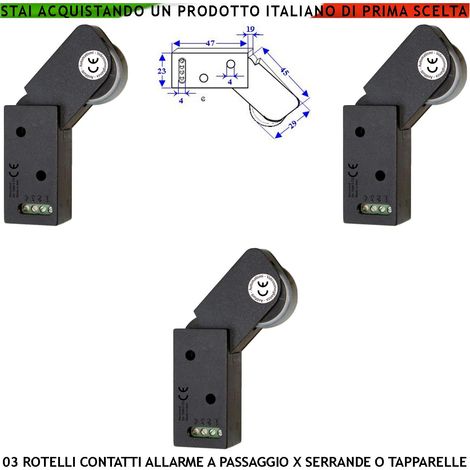 Sensore Antifurto Per Tapparella 3 Rotello Marrone Protegge la Serranda dallo Strappo e Sollevamento lo Switch Mosso dalla Rotella Con Gammes Genera Impulsi Veloci 50 mS Necessita di Conta Impulsi (1/2)