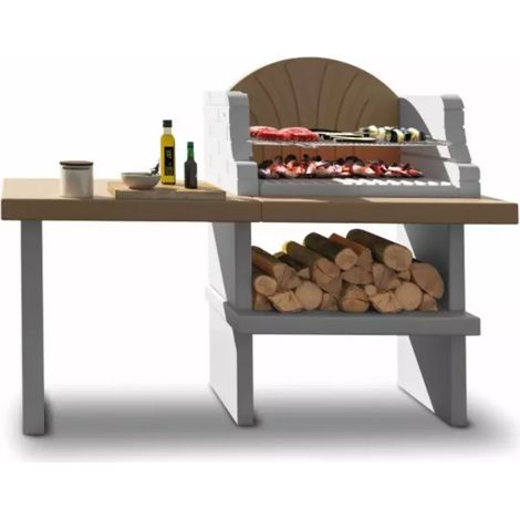 barbecue a carbonella in cemento palazzetti "vasto" 160x59x124 cm