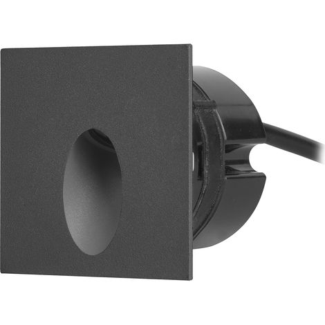 Icon Square Foco Empotrable de Pared LED para Exterior IP65. LED 2.2W Blanco Cálido 3000K. Empotrable de Pared Exterior Cuadrado. Color Negro (1/5)