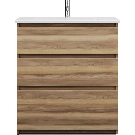 burgbad Lin20 Lavabo bajo para lavabo blanco brillante con mueble