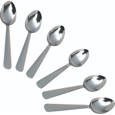 KitchenCraft Juego de 6 Cucharillas de Café de Acero Inoxidable, 14 cm, Juego de 6, Plateado