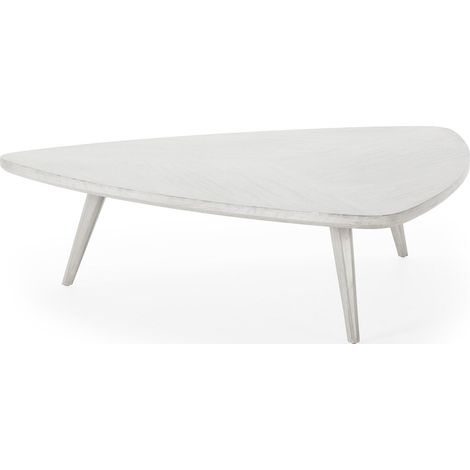 Table à café design bois de cèdre finition gris voilé - gris voilé bois de cèdre (1/3)