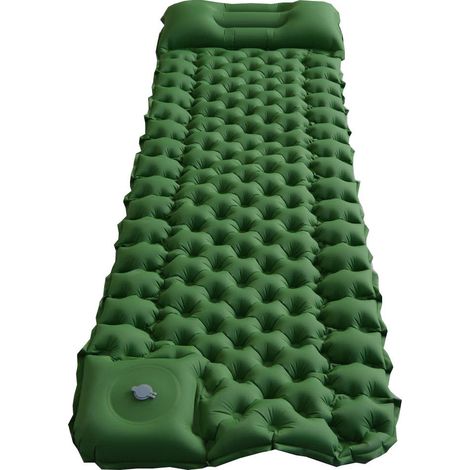 Matelas de couchage de camping avec oreiller, matelas de couchage ultra léger avec pompe, matelas d'air extérieur imperméable et durable MNS (1/2)