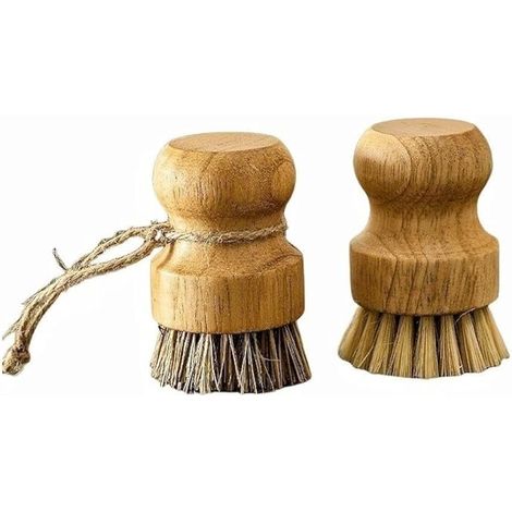 Brosse en Bois, Brosse pour Casseroles et Évier (2 Pièces) (1/5)
