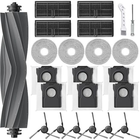 Kits accessoires pour Dreame X40 Ultra complete /L40 Ultra /X40 Master, pour Mova P50 Pro Ultra, 1 Brosse Principale 6 Sacs à Poussière 4 Filtres 6 Brosses Latérales 4 Serpillière (1/5)