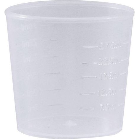 Lot de 100 gobelets doseurs transparents en plastique de 30 ml pour le mélange de peinture, teinture et résine époxy.-100pcs (1/3)