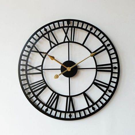 Black iron wall clock, Ø40 cm (1/5)