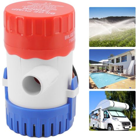 Pompe de Cale Automatique avec Motor Refroidi à l'eau, Submersible, 750 GPH, 12V, Plastique, 108x70mm, pour Piscine Spa Bateau (1/5)