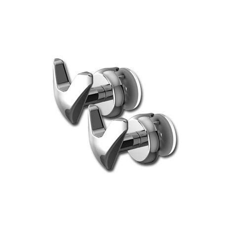 Patères en V chromés (x2) pour radiateur sèche-serviettes tubes plats (1/5)