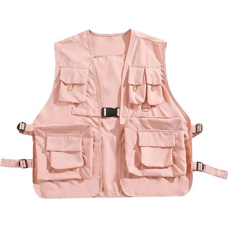 Gilet Utilitaire Gilet de pêche Gilet Cargo léger vêtements d'extérieur pour Hommes Femmes Adultes Sports de Plein air randonnée Photographie