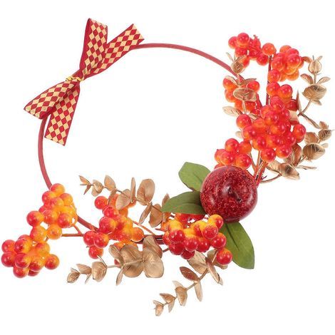 Dekorativer Weihnachtskranz, 3-teilig, roter Hängeschmuck für den Innenbereich (1/5)