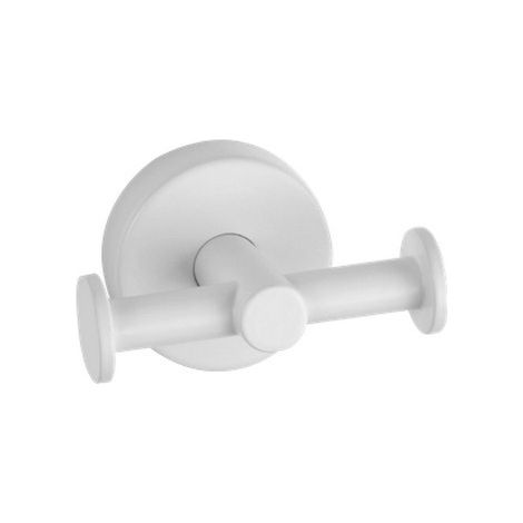 Appendiabiti bagno doppi ganci laterali acciaio inox bianco opaco  MIRA-B kamalu