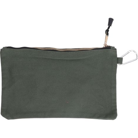 Sac à outils zippé, multi-usage, en toile imperméable et portable, avec mousqueton de rangement, vert olive