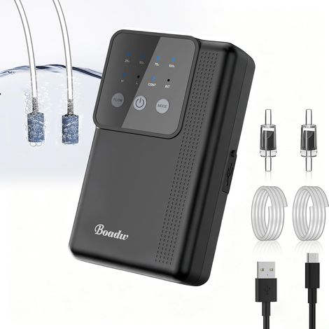 Aquarium Air Pump, Rechargeable Oxygen Pump with 2200mAh or 4400mAh Battery for Outdoor Fishing and Power Outages Mini Aquarium Accessory with Stone (1/5)