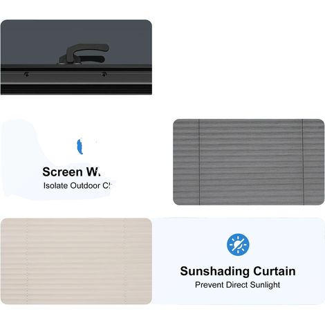Fenêtre de caravane de camping, matériaux durables, installation facile, BLANC (1/2)