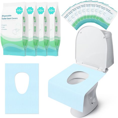 Randaco Papel higiénico desechable Accesorios de baño 40pcs,Cubre asiento higiénico desechable Alfombrilla de WC