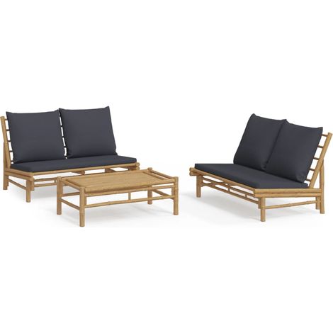 Maison Exclusive - 3-tlg. Garten-Lounge-Set mit Dunkelgrauen Kiss