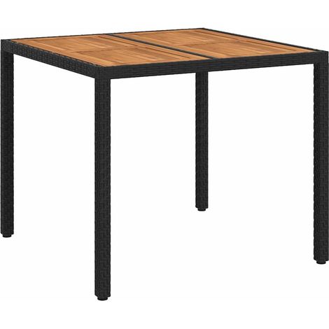 Gartentisch Schwarz 90 x 90 x 75 cm Poly-Rattan vidaXL