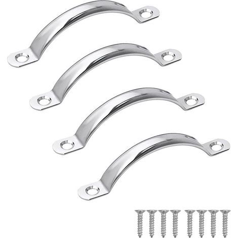 Set mit 4 Edelstahl-Schranktürgriffen, Möbelgriffen und Schubladengriffen inklusive Schrauben (1/5)