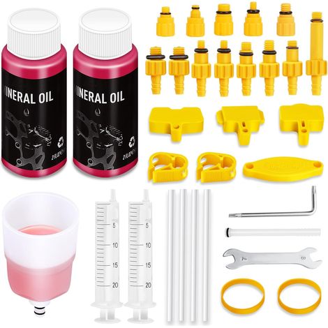 Kit Purge Frein pour Hydraulic Disc Series, Comprend 120 ML de Liquide de Frein Minéral et Un Entonnoir Transparent. (1/5)