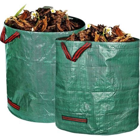 Gartenabfallsack – 272 l – wasserdicht, reißfest, faltbar, wiederverwendbar – für Laub, Äste, Gestrüpp und Pflanzenabfälle – 2er-Pack (1/5)